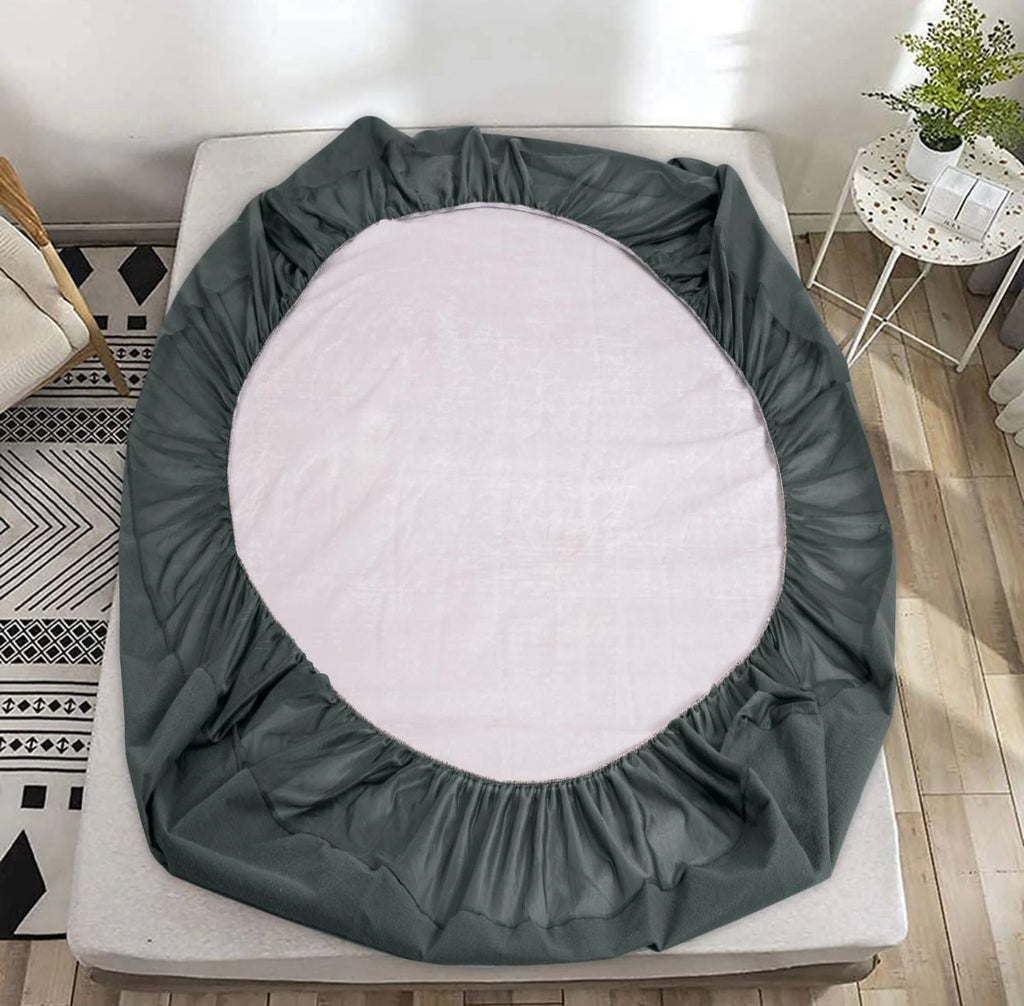 Terry Cotton 100% Waterproof Fitted Style Mattress Protector- Grey Color